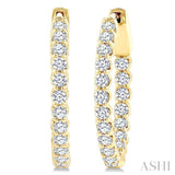 1 Ctw Inside-Out Round Cut Diamond Hoop Earrings in 14K Yellow Gold