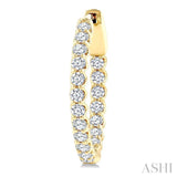 1 Ctw Inside-Out Round Cut Diamond Hoop Earrings in 14K Yellow Gold