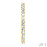 1/2 Ctw French Pave Set Round Cut Diamond Fashion Half Hoop Earrings in 14K Yellow Gold