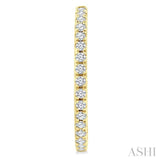 1/3 Ctw French Pave Set Round Cut Diamond Fashion Half Hoop Earrings in 14K Yellow Gold