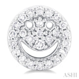 1/6 Ctw Petite Smiley Round Cut Diamond Fashion Stud Earrings in 10K White Gold