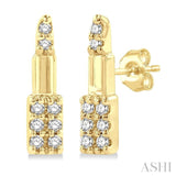 1/20 Ctw Petite Lipstick Round Cut Diamond Fashion Stud Earrings in 10K Yellow Gold