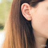 1/50 Ctw Petite Diamond Shape Round Cut Diamond Fashion Stud Earrings in 10K Yellow Gold