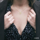 1/6 Ctw Petite Wheel Baguette and Round Cut Diamond Fashion Pendant With Chain in 10K Yellow Gold