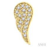 1/10 Ctw Petite Angel Wings Round Cut Diamond Fashion Stud Earrings in 10K Yellow Gold