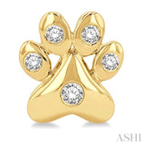 1/10 Ctw Petite Dog Paw Round Cut Diamond Fashion Stud Earrings in 10K Yellow Gold