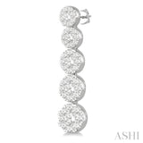 1 1/6 ctw Lovebright Round Cut Diamond Earrings in 14K White Gold
