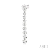 1/2 Ctw Round Cut Diamond Riviera Drop Earrings in 14K White Gold