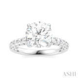 1/3 Ctw Circular Shape Round Cut Diamond Semi Mount Engagement Ring in 14K White Gold