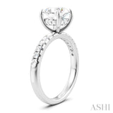 1/3 Ctw Circular Shape Round Cut Diamond Semi Mount Engagement Ring in 14K White Gold