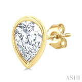 1/5 Ctw Petite Bezel Set Pear Cut Diamond Fashion Stud Earrings in 10K Yellow Gold