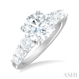 1 1/5 ctw Round Shape Round Cut Diamond Semi Mount Engagement Ring in 14K White Gold