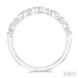 1/20 ctw Marquise Link Round Cut Diamond Wedding Band in 14K White Gold