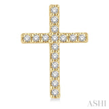 1/10 Ctw Cross Round Cut Diamond Petite Fashion Stud Earrings in 10K Yellow Gold