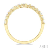 1/4 ctw Straight Row Baguette Cut Diamond Stackable Fashion Band in 14K Yellow Gold