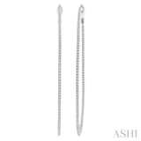 1 1/2 Ctw Inside & Outside Round Cut Diamond Hoop Earrings in 14K White Gold