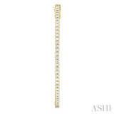 1 Ctw Inside & Outside Round Cut Diamond Hoop Earrings in 14K Yellow Gold