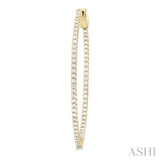 1 Ctw Inside & Outside Round Cut Diamond Hoop Earrings in 14K Yellow Gold