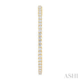 3 Ctw Inside & Outside Round Cut Diamond Hoop Earrings in 14K Yellow Gold