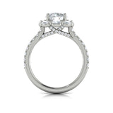 14 KT White Gold Vlora Halo Engagement Ring