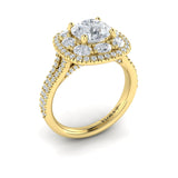 14 KT Yellow Gold Vlora Halo Engagement Ring