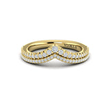14 KT Yellow Gold Vlora Diamond Contour Band