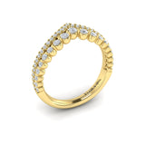 14 KT Yellow Gold Vlora Diamond Contour Band