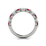 14 KT White Gold Diamond and Ruby Ring