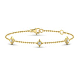 14 KT Yellow Gold Diamond Multi Vlora Star Bracelet