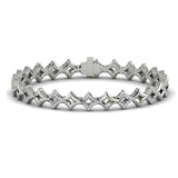 14 KT White Gold Open Vlora Star Bracelet with Diamonds