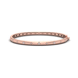 14 KT Rose Gold Diamond Vlora Star Hinged Bangle