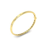 14 KT Yellow Gold Diamond Vlora Star Hinged Bangle