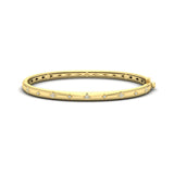 14 KT Yellow Gold Diamond Vlora Star Hinged Bangle