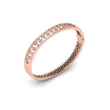 14 KT Rose Gold Diamond Vlora Star Hinged Bangle