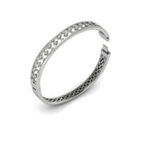 14 KT White Gold Diamond Vlora Star Hinged Bangle