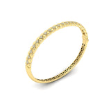 14 KT Yellow Gold Diamond Tufted Vlora Star Hinged Bangle