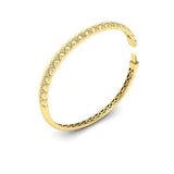 14 KT Yellow Gold Diamond Tufted Vlora Star Hinged Bangle