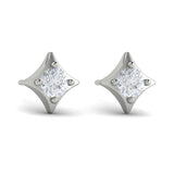 14 KT White Gold Diamond Vlora Star Stud Earrings