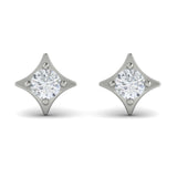 14 KT White Gold Diamond Vlora Star Stud Earrings