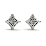 14 KT White Gold Diamond Vlora Star Stud Earrings