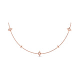 14 KT Rose Gold Diamond Multi Vlora Star Necklace