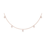 14 KT Rose Gold Multi Diamond Vlora Star Tassel Necklace