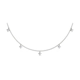 14 KT White Gold Multi Diamond Vlora Star Tassel Necklace