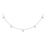 14 KT White Gold Multi Diamond Vlora Star Tassel Necklace