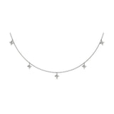 14 KT White Gold Multi Diamond Vlora Star Tassel Necklace