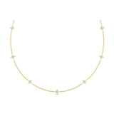14 KT Yellow Gold Diamond Cluster Multi Vlora Star Pendant Necklace