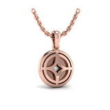 14 KT Rose Gold Diamond Starbust Pendant Necklace
