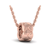 14 KT Rose Gold Diamond Cluster Barrel Pendant Necklace