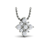14 KT White Gold Floating Diamond Star Pendant Necklace