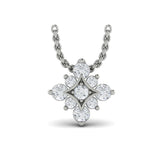 14 KT White Gold Floating Diamond Star Pendant Necklace